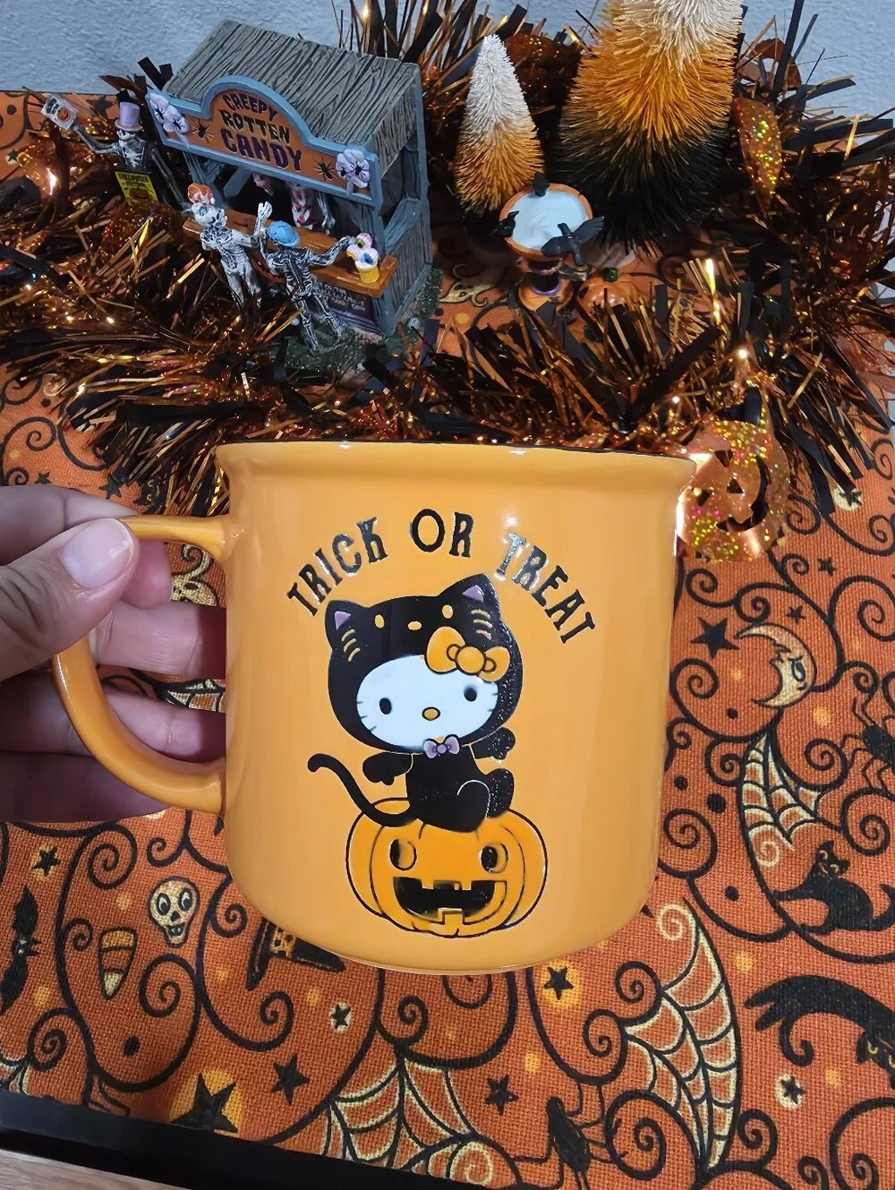Blue Sky Halloween Hello Kitty Mug
